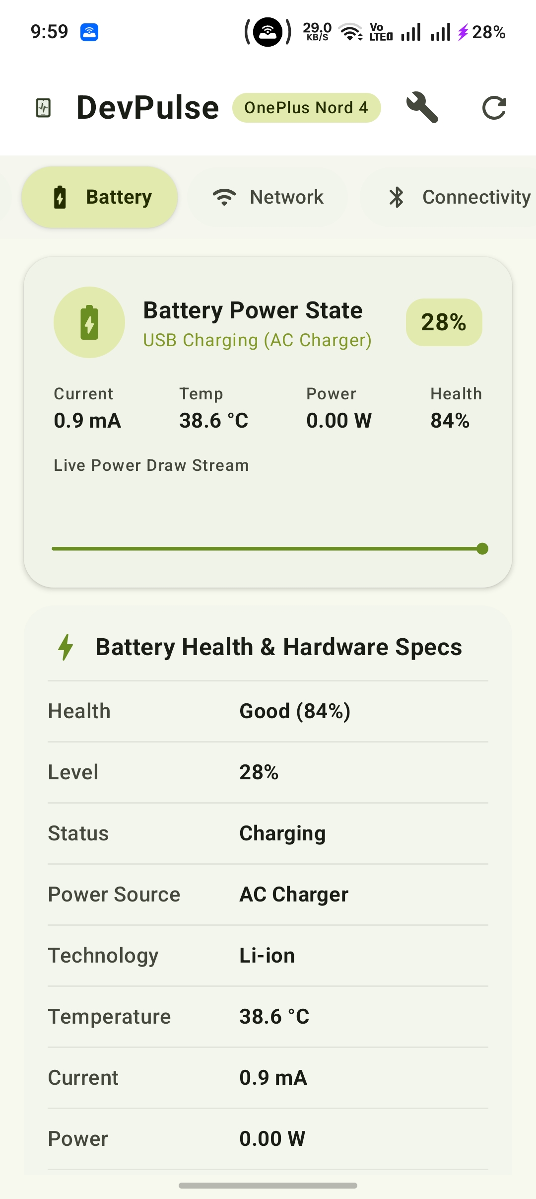 Battery State Screen